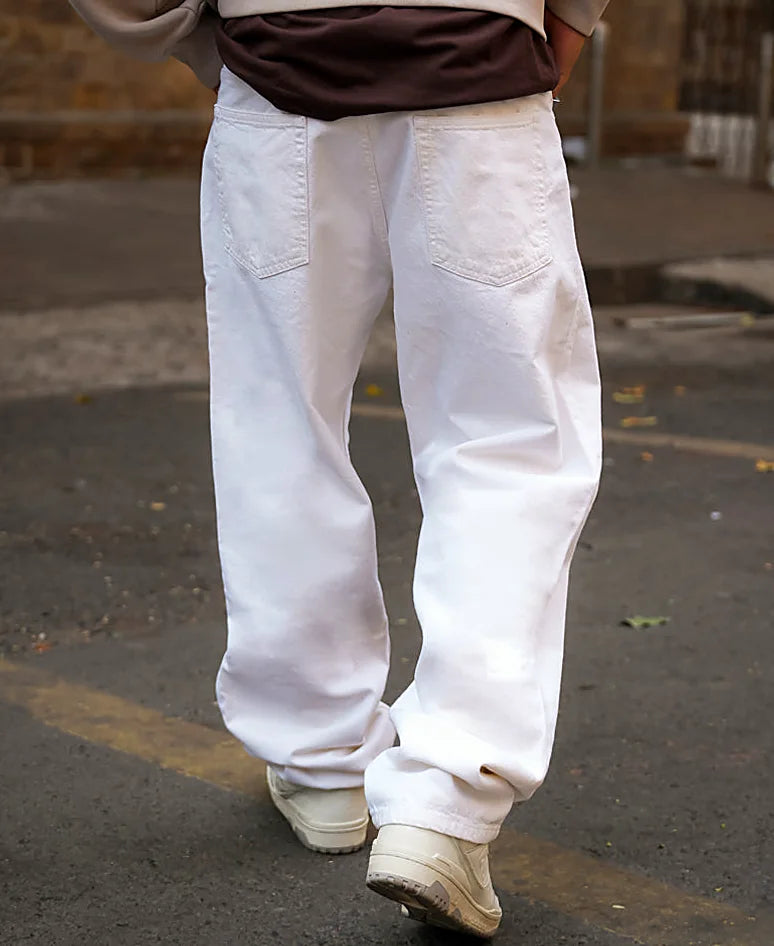 White jeans with a baggy leg