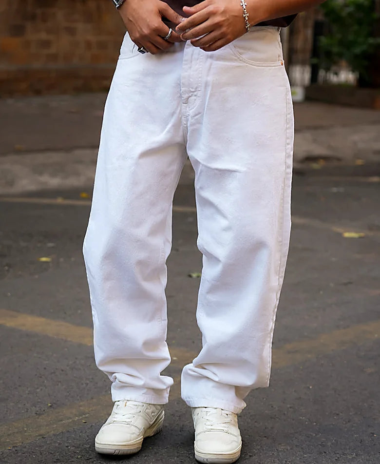 Jeans in white, baggy fit