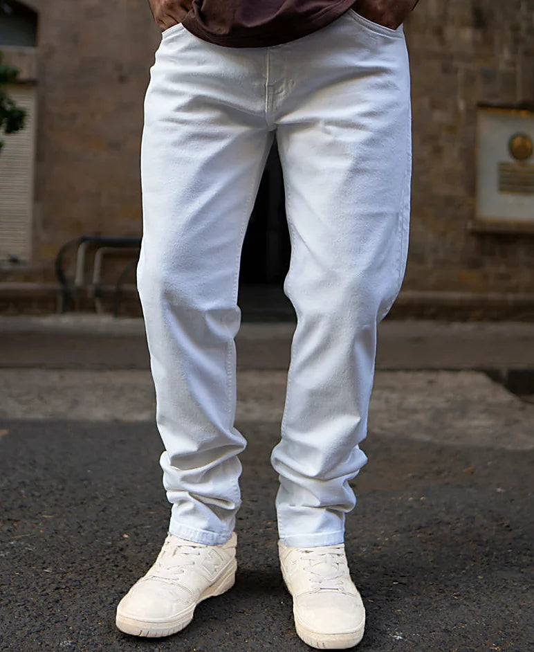 White jeans with a regular leg